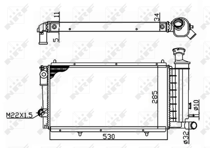 Radiator, engine cooling Economy Class 50406A