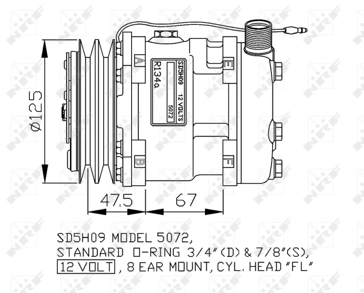 NRF 32800G Compressor, air conditioning