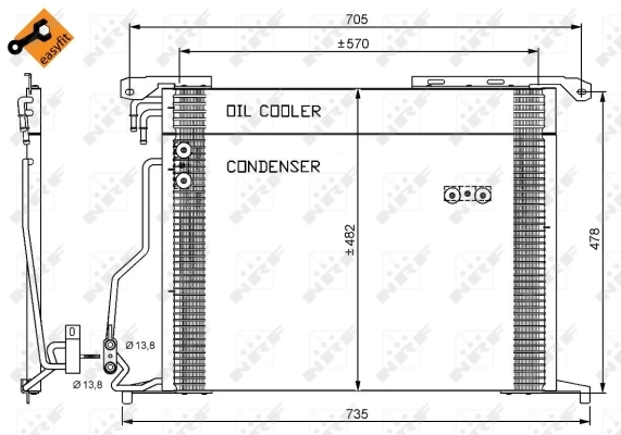 Condenser, air conditioning EASY FIT 35578