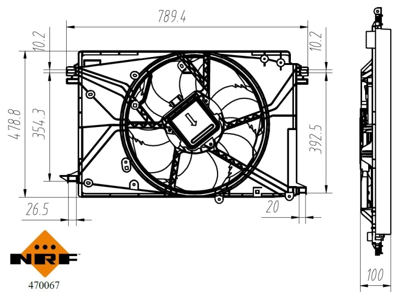 NRF 470067 Fan, engine cooling