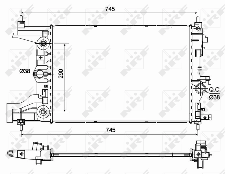 Radiator, engine cooling 53122