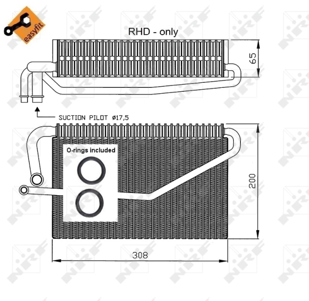 Evaporator, air conditioning EASY FIT 36118