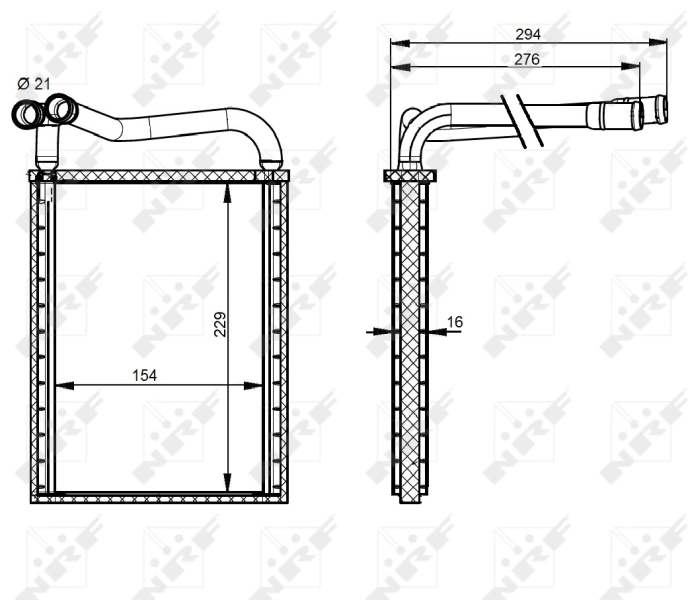 Heat Exchanger, interior heating EASY FIT 54339