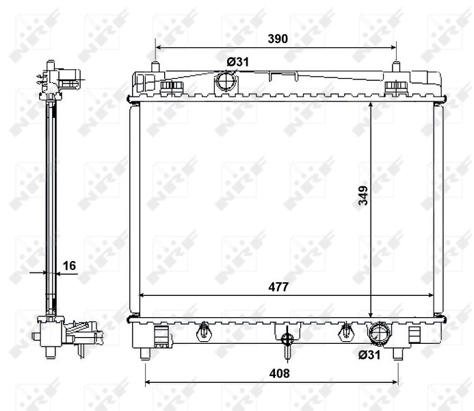 Radiator, engine cooling 58495