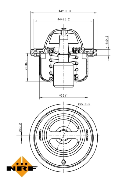 Thermostat, coolant EASY FIT 725076