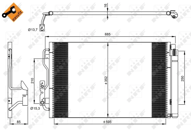 Condenser, air conditioning EASY FIT 35970