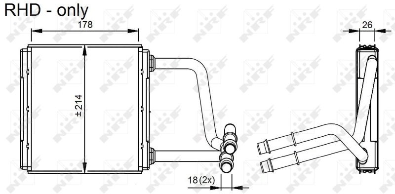NRF 54296 Heat Exchanger, interior heating