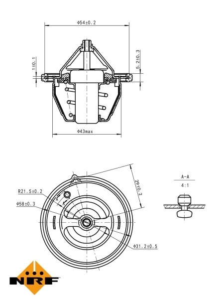 Thermostat, coolant EASY FIT 725196