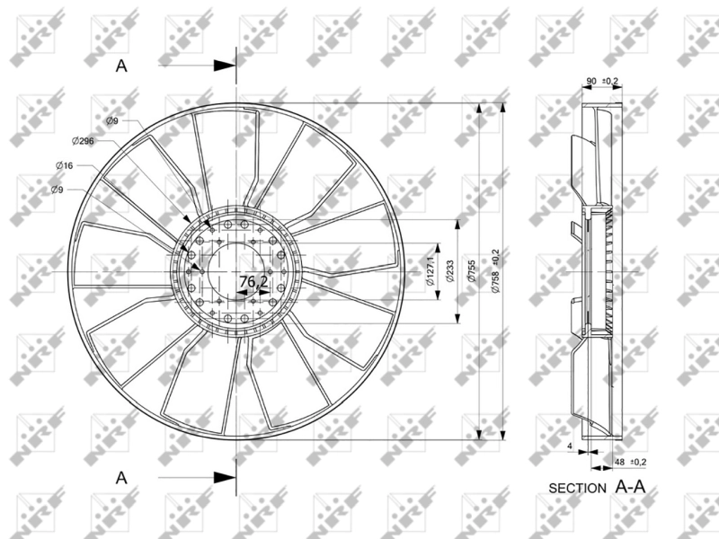 Fan Wheel, engine cooling 49865