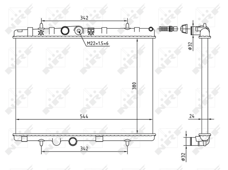 Radiator, engine cooling Economy Class 58226A