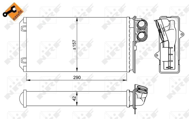 Heat Exchanger, interior heating EASY FIT 58036