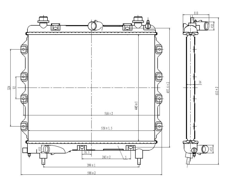 Radiator, engine cooling 59259