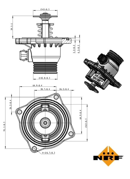 Termostat, pendingin EASY FIT 725005