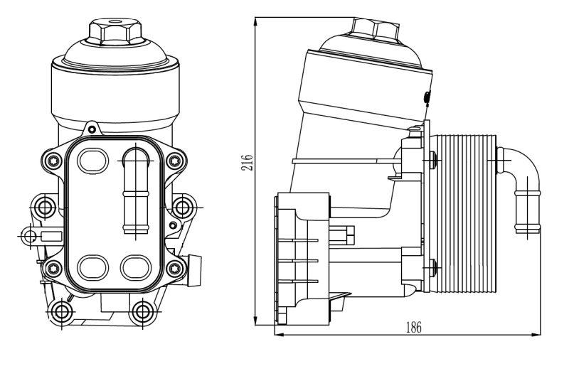 NRF 31838 Housing, oil filter