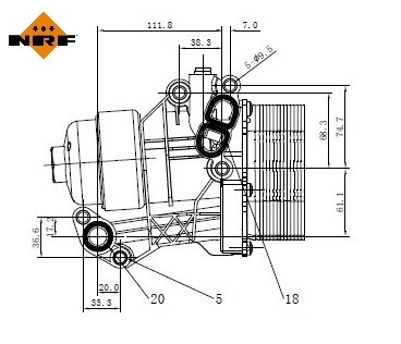 NRF 31876 Housing, oil filter