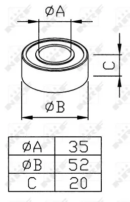 Bearing, compressor shaft 38468
