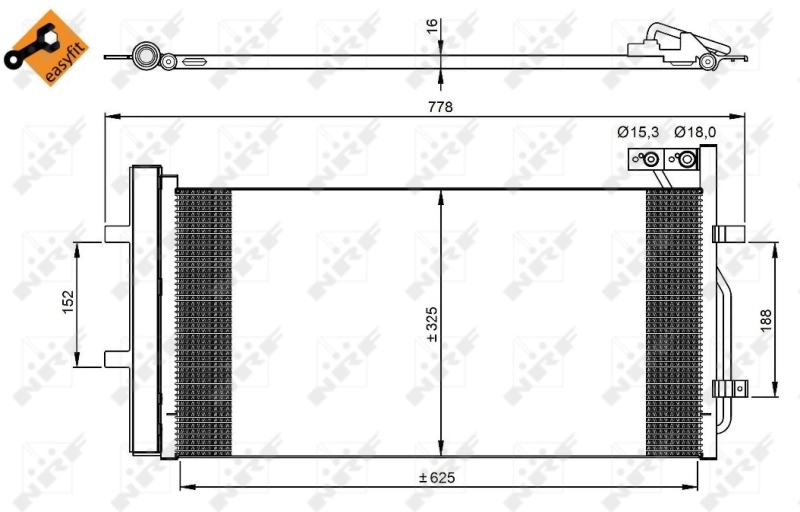 Condenser, air conditioning EASY FIT 350029
