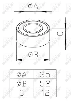 Bearing, compressor shaft 38462