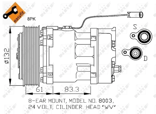 NRF 32753 Compressor, air conditioning
