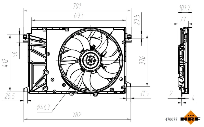 NRF 470077 Fan, engine cooling