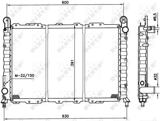 Radiator, engine cooling 58996