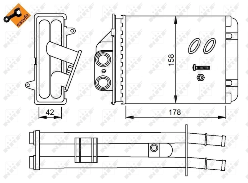 Heat Exchanger, interior heating EASY FIT 53641