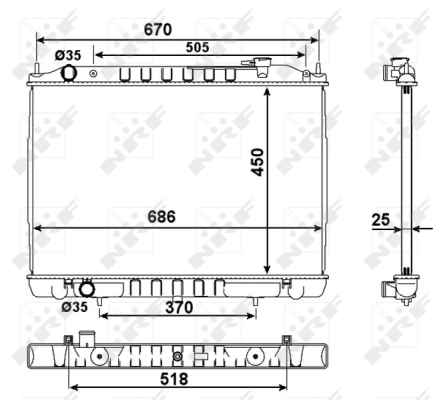 Radiator, engine cooling 58418