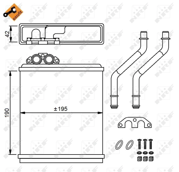 Heat Exchanger, interior heating EASY FIT 58150