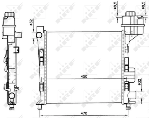 Radiator, engine cooling 58252