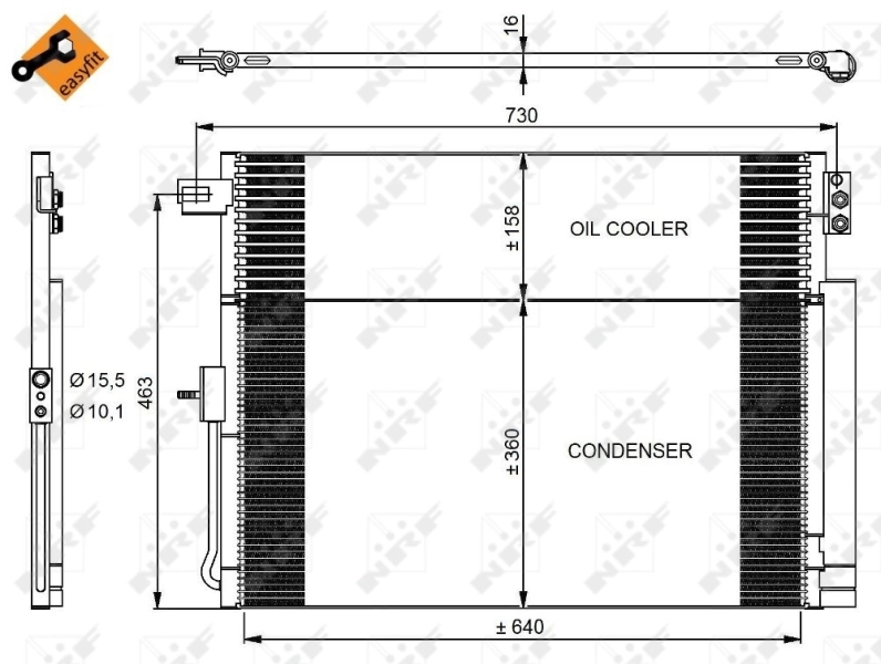 Condenser, air conditioning EASY FIT 350038