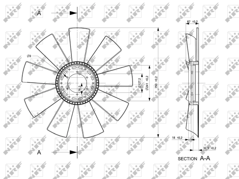 Fan Wheel, engine cooling 49854