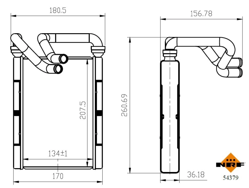 Heat Exchanger, interior heating EASY FIT 54379