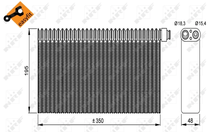 Evaporator, air conditioning EASY FIT 36148
