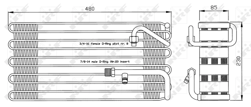 NRF 36105 Evaporator, air conditioning