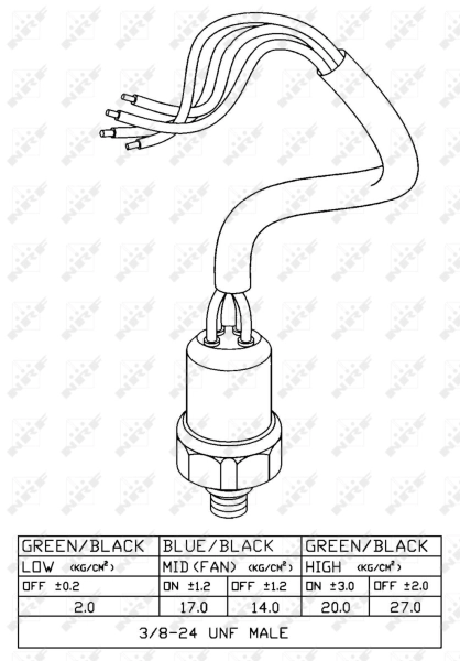 Pressure Switch, air conditioning EASY FIT 38918