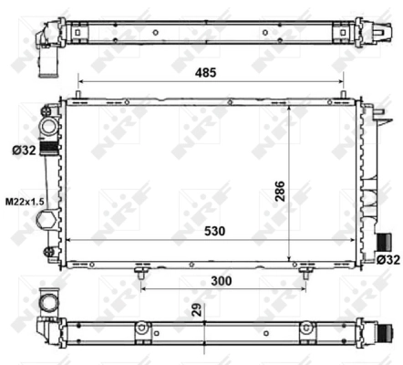 Radiator, engine cooling Economy Class 58957A
