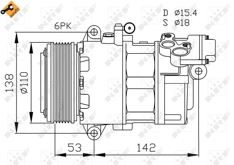 Compressor, air conditioning EASY FIT 32184