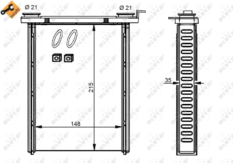 Heat Exchanger, interior heating EASY FIT 54346