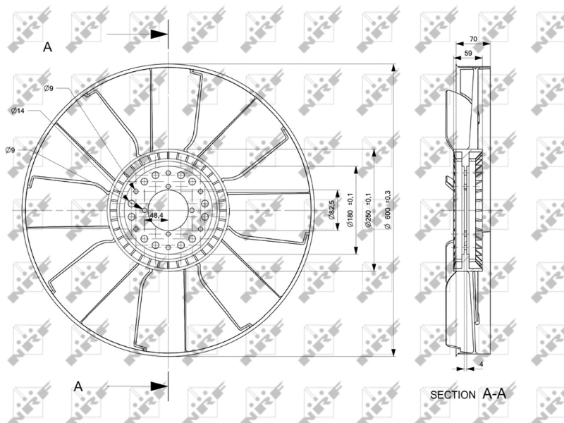 Fan Wheel, engine cooling 49807