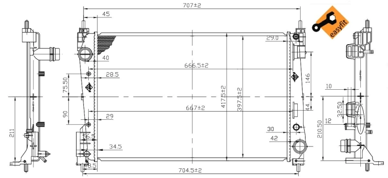 Radiator, pendingin mesin EASY FIT 53455
