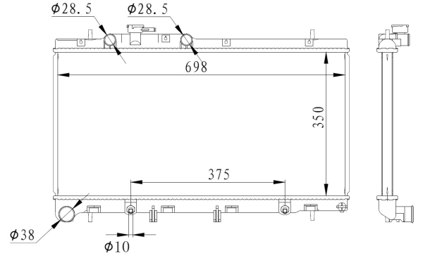 Radiator, engine cooling 59227