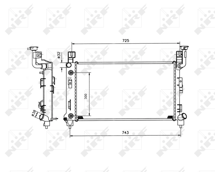 Radiator, engine cooling 53501