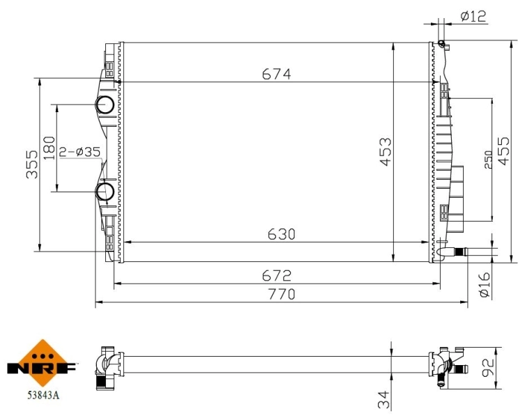 NRF 53843A Radiator, engine cooling