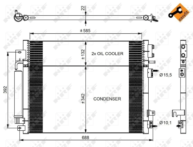 Condenser, air conditioning EASY FIT 350037