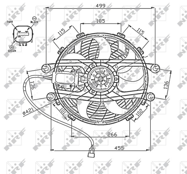 Fan, engine cooling 47747
