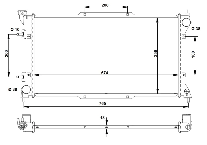 Radiator, engine cooling EASY FIT 53783
