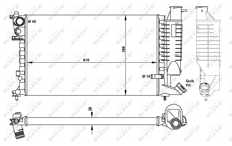 Radiator, engine cooling 50424