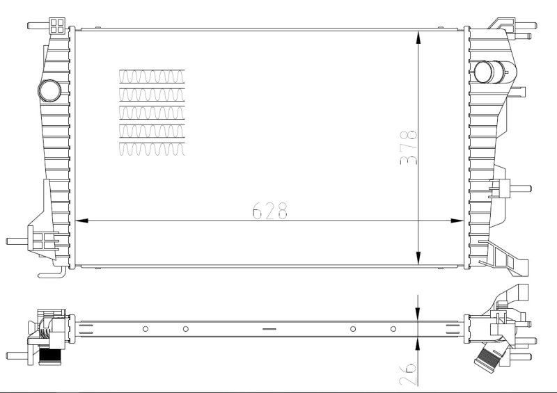 Radiator, engine cooling 550004