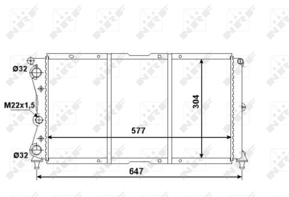 Radiator, engine cooling 58955
