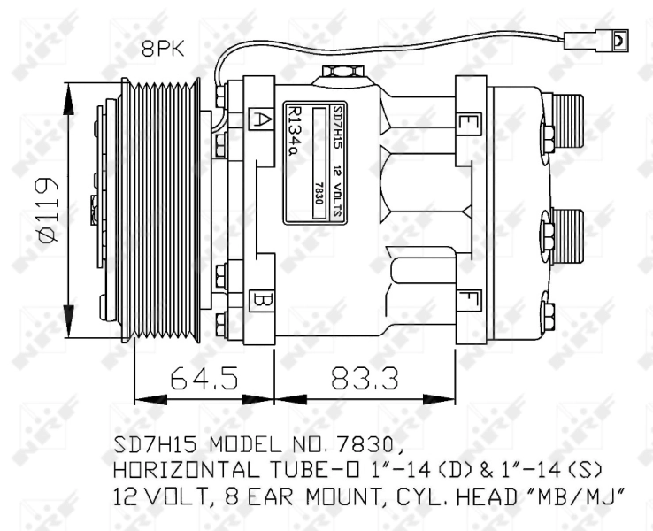 NRF 32805G Compressor, air conditioning